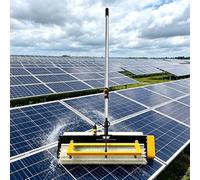 Electric Solar Solar Panel Cleaning Tool-29,000mAh Battery, 60cm Brush with 380 RPM Brushless Motor & Rear Silicone Scraper, 7.6m Telescopic Water Fed Pole, for Rain or Shine Dualpower-5.6m/18.4ft