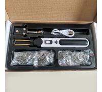 Electric Soldering Iron Set with Lithium Battery Hot Nail Pen, 2000mAh Rechargeable Cordless Tool with LED Light, Fast Heating to 550°C for Plastic Repair of(A)