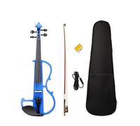 Electric Solid Wood Violin In Metallic Blue 4/4 Set W/Brazilwood Bow Maple Bridge Violin Case For Beginner