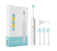 Electric Sonic Toothbrush, 37000 Vibrations, 18 Cleaning Modes, 50-Day Battery Life, Waterproof, 3 Brush Heads (White)