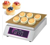 Electric Souffle Pancake Maker, Doublehead Fluffy Waffle Baker, 60-240°C Adjustable Temp, Stainless Steel, for Bakery Restaurant Snack Bar