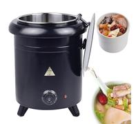 Electric Soup Warmer Pot, 400W Slow Cooker with Stainless Steel Lid, Temperature Control 30-80°C, Ideal for Buffets and Parties