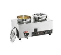 Electric Soup Warmer with 2/3/4 * 7.4 Qt Food Kettle Warmer Stainless Steel Cooking Pot Heat Resistant for Restaurant Home(2x7.4QT 1200W)