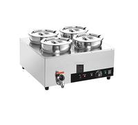 Electric Soup Warmer with 2/3/4 * 7.4 Qt Food Kettle Warmer Stainless Steel Cooking Pot Heat Resistant for Restaurant Home(4X7.4QT 1500W)