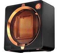 Electric Space Heater, PTC Ceramic Fast Heating 500W Energy Efficient for Indoor Use, Overheating & 45° Tip-Over Protection, Portable Desk Electric Mini Heaters for Office Home (Black)