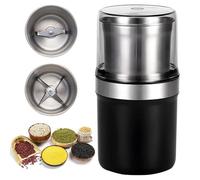 Electric Spice Grinder, Compact Electric Coffee Grinder with Stainless Steel Blades, 360° Stereo Grinding, 200W Portable Spice Blender with Detachable Cups, for Coffee Bean, Spices, Nuts, Grains