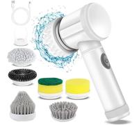 Electric Spin Brush,Spin Scrubber for Cleaning,Cleaning Brush with 5 Replaceable Brush Heads,Handheld Electric Scrubber for Bathtub,Floor,Tile,Stove,Glass,Sink.