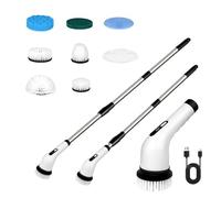 Electric Spin Scrubber, 13 in 1 Electric Cleaning Brush, Large Power with 2 Adjustable Speeds, Shower Cleaner Brush for Bathroom, Tub, Toilet, Kitchen