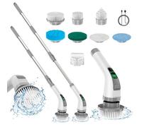 Electric Spin Scrubber, 2025 Upgrade 7 in 1 Electric Cleaning Brush,360RPM Powerful Cleaning, 1.5H Bathroom Scrubber Dual Speed with Extension Arm for Kitchen, Car, Tile, Wall, Floor, Shower