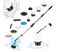 Electric Spin Scrubber,90Mins Working Time, 3 Adjustable Handle,2 Adjustable Speeds Cordless Electric Spin Scrubber, Electric Cleaning Brush with 8 Replacement Brush Heads, for Bathroom,Kitchen,Floor
