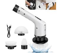 Electric Spin Scrubber, Cordless Bathroom Scrubber Electric Cleaning Brush with 3 Replaceable Brush Heads, Tub and Floor Tile 360 Power Scrubber Dual Speed for Bathroom/Kitchen/Car/Tub and Floor Tile