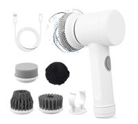 Electric Spin Scrubber, Cordless Cleaning Brush with 5 Replaceable Brush Heads,IPX7 Waterproof Electric Cleaning Brush Scrubber for Kitchen,Car,Tile,Wall,Floor,Shower