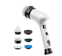 Electric Spin Scrubber, Cordless Household Cleaning Brush with 6 Replaceable Heads, 3 Speeds, LED Display, Lightweight Handheld Power Scrubber for Cleaning Stove/Bowl/Sink/Corner/Tile/Grout
