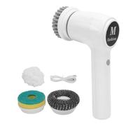 Electric Spin Scrubber Cordless Powerful 2 Speeds 4 Replaceable Heads IPX7 Cleaning Brush for Kitchen Bathroom Tile Sink Car Window ABS Material 465g
