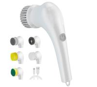 Electric Spin Scrubber, Rechargeable Handheld Cleaning Brush with 5 Replaceable Brush Heads, Power Scrubber Mop for Wall Bathtub Window Kitchen Sink Shoes