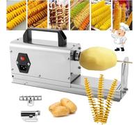 Electric Spiral Potato Cutter - 3-in-1 Manual Twisted Slicer for Tornado Chips & Thicker French Fries, Stainless Steel for Commercial Use