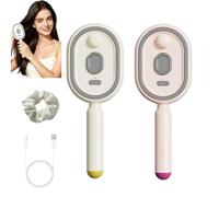 Electric Spray Air Cushion Comb with Water Spray, Electric Hair Brush for Women, Anti-Static & Detangling Electric Steam Brush, Rechargeable Water Spray Hair Brush (w+p, 1#)