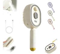 Electric Spray Air Cushion Hair Brush - 3-in-1 Rechargeable Detangling Steam Misting Comb - Anti-Static & Frizz Control Cordless Massage Tool for Hair Smoothing & Styling (White,Plastic)