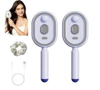 Electric Spray Air Cushion Massage Comb, 3-In-1 Electric Spray Massage Combs Self-Cleaning Steam Hair Brush, Rechargeable Hair Straightener Brush with Detangling Comb (Purple, 2#)