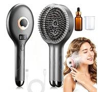 Electric Spray Air Cushion Massage Comb, 5-in-1 Rechargeable Detangling Brush - Nano-Mist Hydration for Frizz Control & Natural Shine, Anti-Static Bristles, Gentle on All Hair Types (2,Grey)