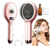 Electric Spray Air Cushion Massage Comb, 5-in-1 Rechargeable Detangling Brush - Nano-Mist Hydration for Frizz Control & Natural Shine, Anti-Static Bristles, Gentle on All Hair Types (2,pink)