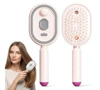 Electric Spray Air Cushion Massage Comb, Anti-Static 3-in-1 Rechargeable Detangling Mist Steam Brush, Self-Cleaning Essential Oil Hair Scalp Massager & Volumizing Diffuser for Frizzy Dry Hair (Pink)
