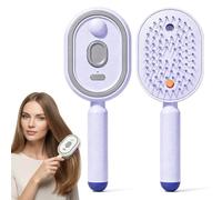 Electric Spray Air Cushion Massage Comb, Anti-Static 3-in-1 Rechargeable Detangling Mist Steam Brush, Self-Cleaning Essential Oil Hair Scalp Massager & Volumizing Diffuser for Frizzy Dry Hair (Purple)