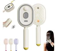Electric Spray Air Cushion Massage Comb,Anti-Tangle & Essential Oil Mist Brush Rechargeable Detangling & Anti-Frizz Hair Brush,Nourishes Dry Hair,Reduces Static,Portable Home Spa Treatment (White)