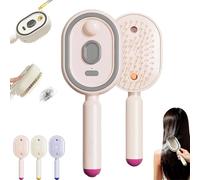 Electric Spray Air Cushion Massage Comb,Anti-Tangle & Essential Oil Mist Brush Rechargeable Detangling & Anti-Frizz Hair Brush,Nourishes Dry Hair,Reduces Static,Portable Home Spa Treatment (Pink)