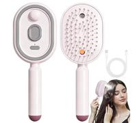 Electric Spray Air Cushion Massage Comb, Vibration Misting Detangling Comb, Red Light Air Cushion Massage Brush, Detangling Steam Brush with Oil Mist for Smoothing Curly Thick Straight Wavy