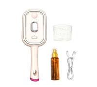 Electric Spray Hair Brush with Essence Cup, Rechargeable Detangling Tool with Mist Function, Static Control Smoothing Comb for All Hair Types, Portable Scalp Massager Pink B