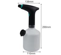 Electric Sprayer for Car and Garden Cleaning, 1L Rechargeable Watering Can with Adjustable Nozzle, USB Charging, Plastic Spray Bottle for Plants, Compatible with Pest Control Solutions, Black/White