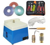 Electric Stained Glass Diamond Automatic Art Grinding Tool,Automatic Water Stained Glass Grinder with 5/8" Grinder Bits,oldering Iron Kit,4200RPM for DIY,Ceramics,Jewelry
