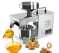 Electric Stainless Steel Oil Press Machine, 820W Cold Hot Press for Peanut Walnut Sesame Sunflower, Commercial Home Use