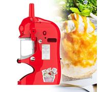 Electric Stainless Steel Shaved Ice Maker, 100Kg/H Capacity, Includes Removable Drip Tray and Crampon, Perfect for Snow Cones and Flakes at Home or Events (Red)