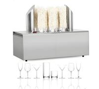 Electric Stainless Steel Wine Glass Polisher Machine, Instant Drying, Removable Brushes, 3 Heads for Commercial Use in Bars, Restaurants, and Kitchens