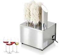 Electric Stainless Steel Wine Glass Polisher Machine, Instant Drying, Removable Brushes, 3 Heads for Commercial Use in Bars, Restaurants, and Kitchens