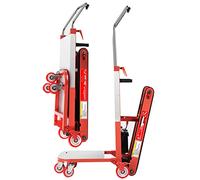 Electric Stair Climber Sack Truck- Hand Trolley, Heavy Duty Platform Trolley, 250 W Brushless Motor, Loading Capacity 300kg, Use Time/5 Hours,Red