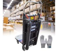 Electric Stair Climbing Cart, 260 KG Max Load, Foldable Hand Truck, 12 Ah Removable Battery, 1800 Steps Endurance, Ideal for Family Removals, Includes Tying Rope