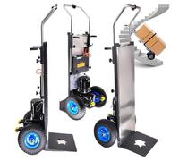 Electric Stair Climbing Hand Truck Dolly Cart, Removable Battery, Brushless Motor, Supports Load for Furniture Logistics and Warehouse