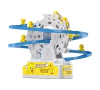 Electric Stair Climbing Toy - Automatic Slide, Musical Light Roller Coaster Playset, Funny Twelve Small Duck Train Game, Captivating Curve Sliding Slide Activity - For - And Girls