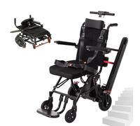 Electric Stair Lift Wheelchair, 2 in 1 Folding Stair Climbing Chair with Headrest, Smart LCD Display, Supports Up to 330lb
