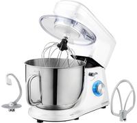 Cooks Professional Stand Mixer 1200W with 6 Speeds & Pulse Function, 7L Stainless Steel Mixing Bowl, Splash Guard, Whisk, Beater & Dough Hook | Electric Kitchen Mixer for Cakes, Bread, Baking | White