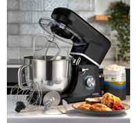 Cooks Professional Stand Mixer 1200W with 6 Speeds & Pulse Function, 7L Stainless Steel Mixing Bowl, Splash Guard, Whisk, Beater & Dough Hook | Electric Kitchen Mixer for Cakes, Bread, Baking | Black