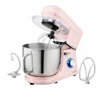 Cooks Professional Stand Mixer 1200W with 6 Speeds & Pulse Function, 7L Stainless Steel Mixing Bowl, Splash Guard, Whisk, Beater & Dough Hook | Electric Kitchen Mixer for Cakes, Bread, Baking | Pink