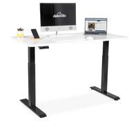 White Electric Height Adjustable Standing Desk, 1400 x 700mm Dual Motor 100kg - DH32