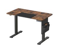 Electric Standing Desk, Height Adjustable Desk, 140.1 x 60.1 cm, 4 Memory Heights, Rustic Brown