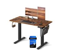 Electric Standing Desk, Height Adjustable Desk, Rustic Brown and Ink Black / 60D x 120W x (72-120)H cm