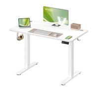 Electric standing desk with adjustable height and reminder, Cloud White / 100 x 60 cm
