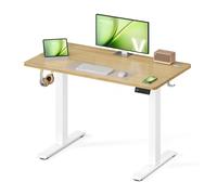 Electric standing desk with adjustable height and reminder, Golden Oak / 100 W x 60 D cm